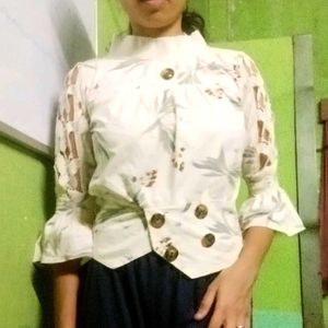 Floral Lace Sleeve Blouse