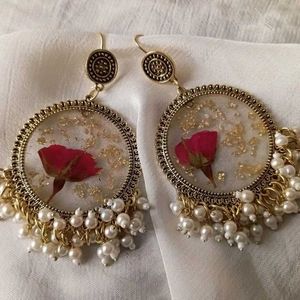 Elegant Handmade Resin Jhumka Earrings