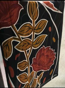 floral striped saree with black plain M sized blou