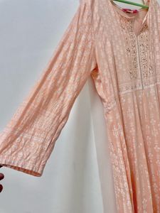 Peach Long Kurta/Dress