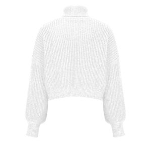 White Turtleneck Knit Sweater