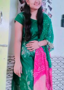 New Green Kurta With Golden Work On It