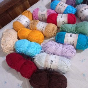 red,lavender,green,blue,cotton all color aran yarn