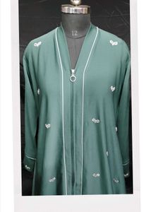 Elegant Green Embroidered Abaya