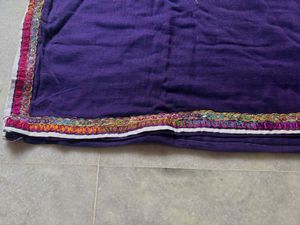 Purple dupatta with Colorful Accent Border