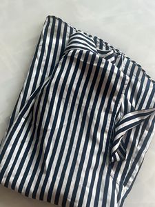 Striped Tie-Neck Sleeveless Blouse
