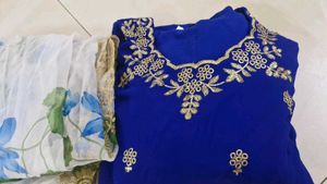 Royal Blue Embroidered Kurta Set