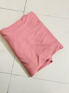 Pink Ribbed Knit Palazzo Pants