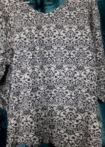 Korean Ethenic Print Tunic Top