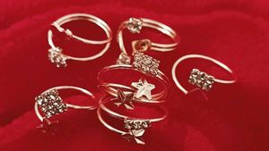 Rose Gold Plated 6 Piece Rings