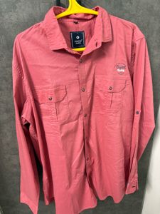 Purple White Salmon Button-Down Shirt