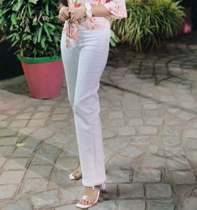 White Straight Leg Jeans