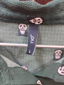 Skull Print dark Green Shirt