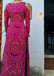 Pink Cold Shoulder Kurti