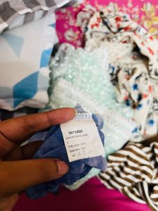 Blue Floral Mesh High-Neck Top – Shein