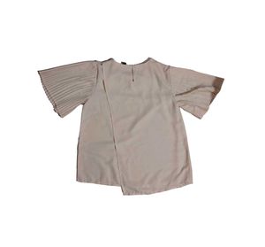 Chic Blush Pleated Bell Sleeve Top