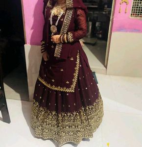 Maroon Embellished Lehenga
