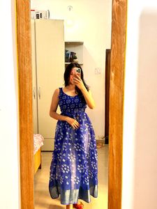 New Handmade Blue Anarkali
