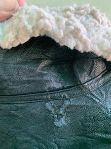 Black Faux Leather Aviator Jacket