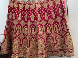 Light Weight Semi-stiched Red Lehenga