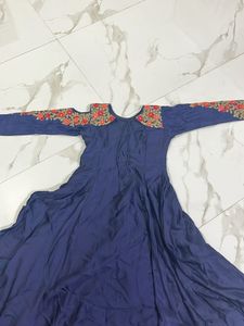 Elegant Navy Blue Embroidered Dress