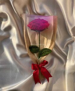 Crochet Red Rose Bouquet
