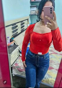 Red Backless Top