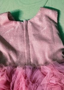 Pink Colour Children Net Frock