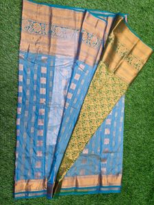 Blue &amp; Gold Saree
