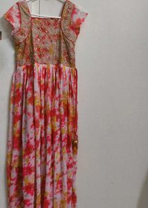Tie-Dye Embellished Long Frock