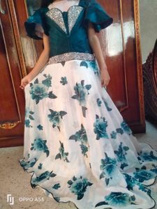 Floral Green Ethnic Gown