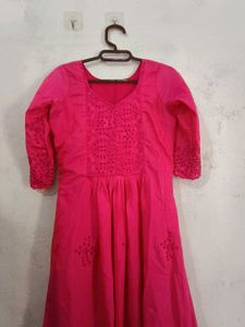 Pink Embroidered Kurta