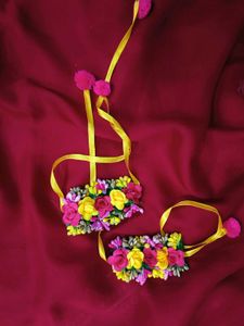 Floral Haldi jewellery Set