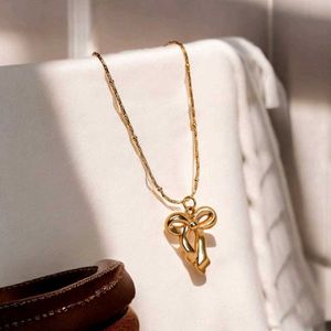 Anti-Tarnish stainless steel Bow Pendant Necklace