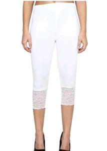 White Laced Capris Leggings