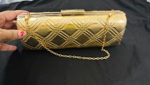Gold Quilted Clutch