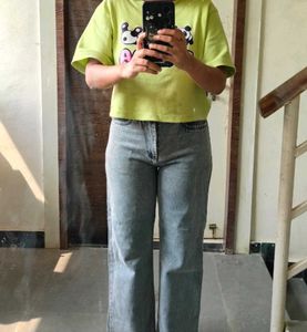 Grey Coloured Straight Pant