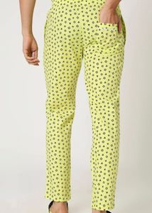 Unisex Neon Yellow Printed Lounge Pants