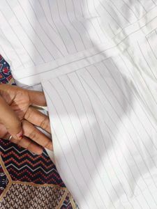 Koovs White Lining Jumpsuit