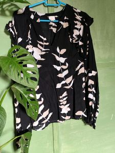 Floral Black Top