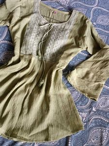 Green Embroidered Top