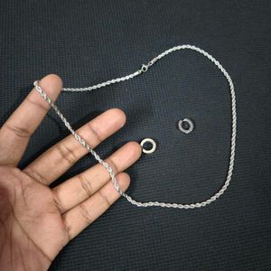 Silver Tone chain & Earrings