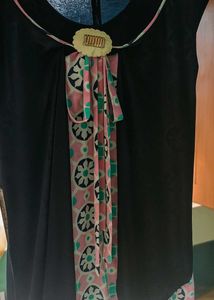 Stylish Nevi Blue &amp; Soft Pink Short Flowy Dress