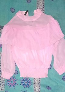Pink Ruffle Blouse