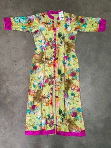 Elegant Floral Long Kurti Gown with Inner