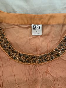 Peach Beaded Tank Top