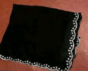Black Saree with Embellished Border