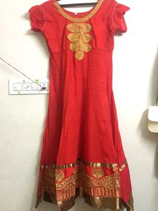 Red Anarkali Only Top Pant Dupatta Not Included