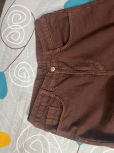 Brown Wide Leg Denim