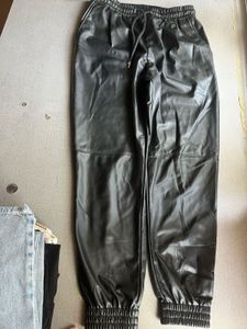 Stylish Black leather Joggers